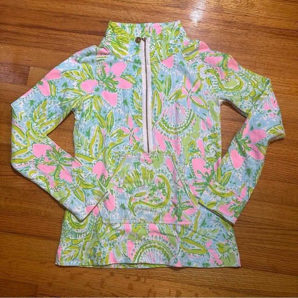 LILLY PULITZER Women's  HALF ZIP UP FLORAL JACKET SWEATSHIRT SIZE XS (b5 - Picture 1 of 11